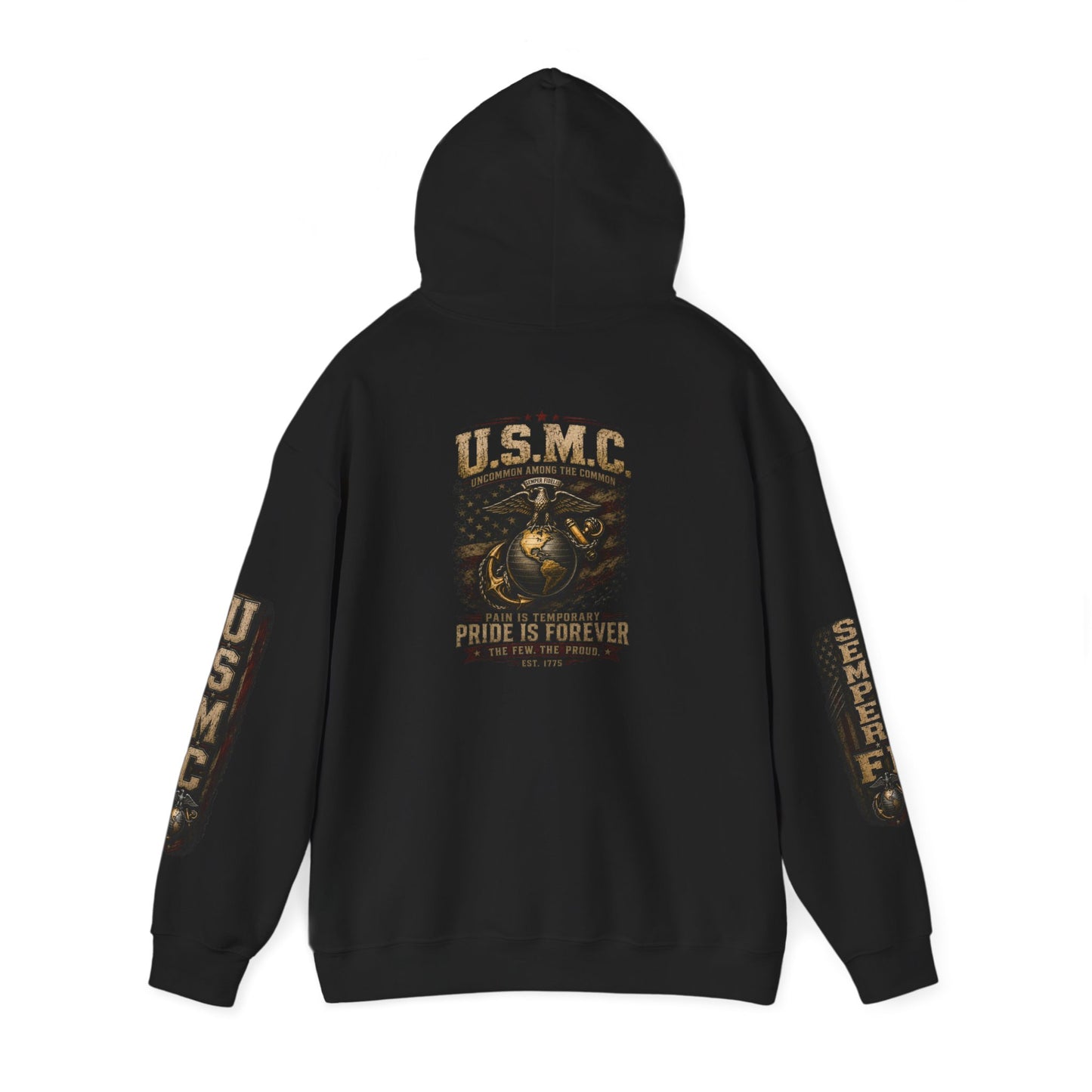 USMC Hoodie - Pride Is Forever Marine Corps Sweatshirt (AEK Skull Design)
