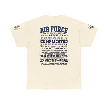 Air Force Crewneck T‑Shirt — "Air Force: Precision & Coffee" Military Graphic Tee