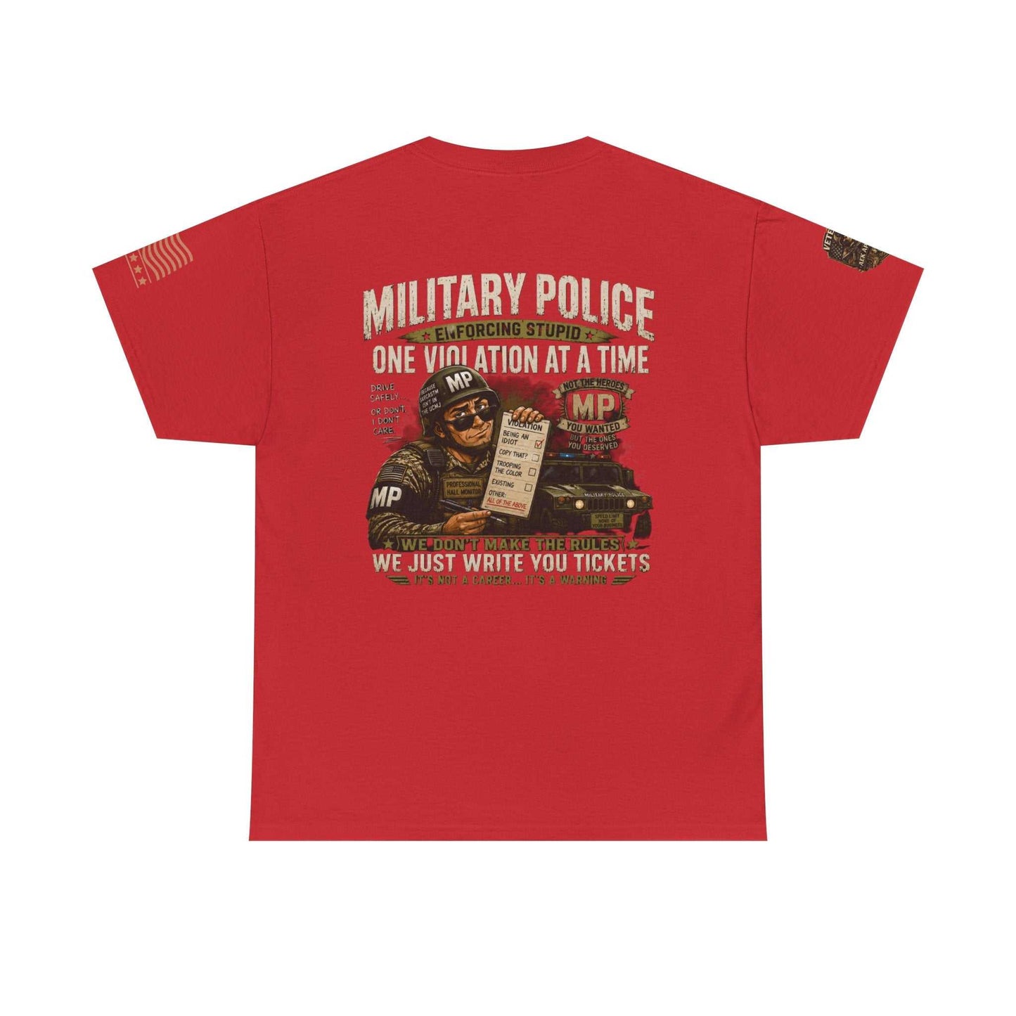 Military Police T-Shirt - "One Violation At A Time" Vintage MP Graphic Tee