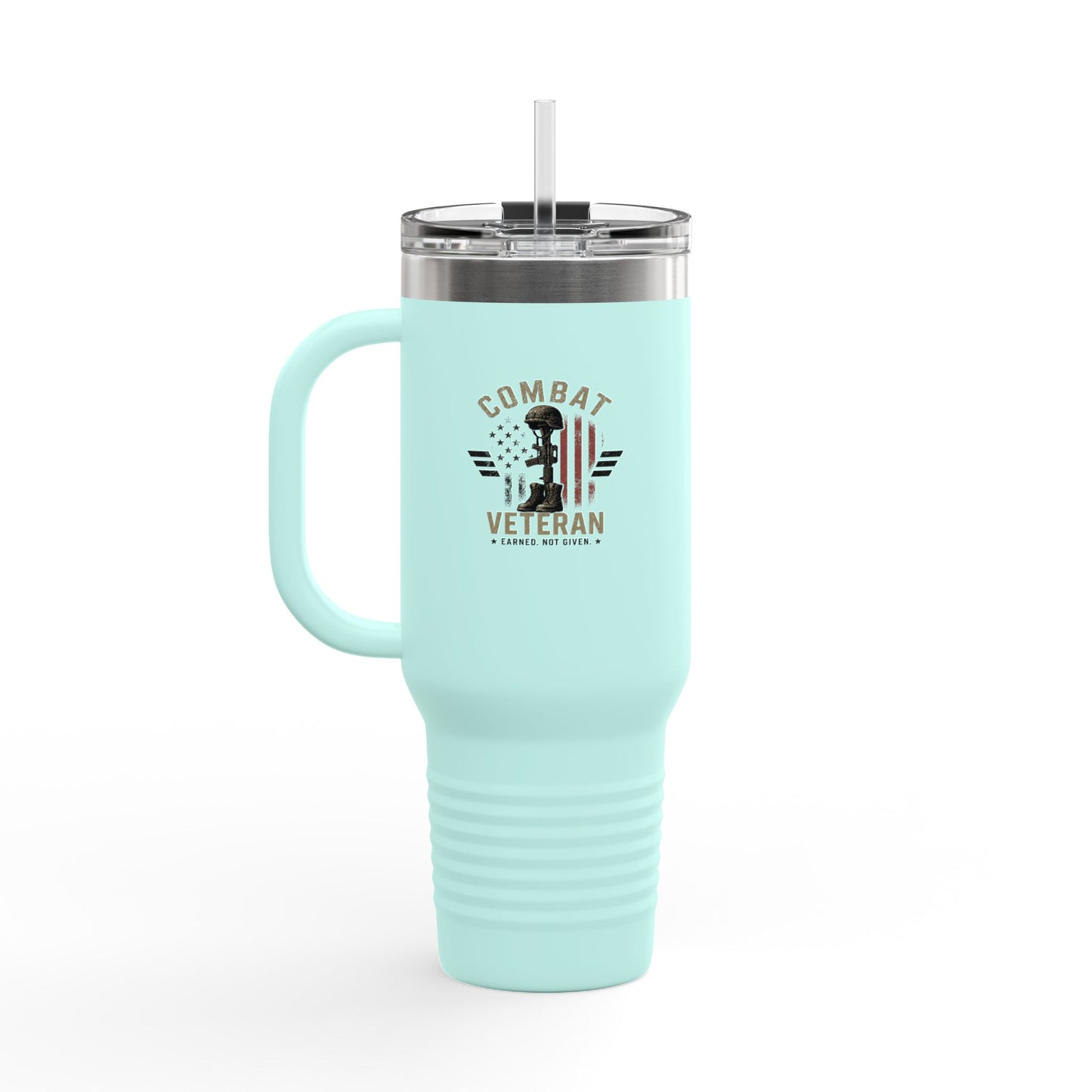 Travel Mug — "Combat Veteran: Because Normal Was Never an Option" 40oz Insulated Tumbler