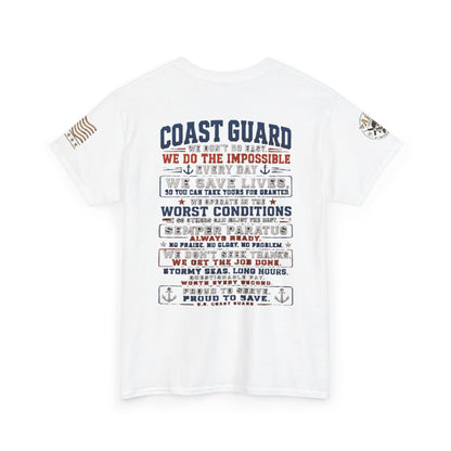 Coast Guard Tribute T‑Shirt — "We Do The Impossible" Veteran Rescue Tee