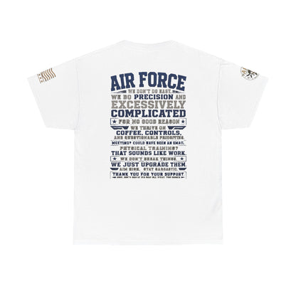 Air Force Crewneck T‑Shirt — "Air Force: Precision & Coffee" Military Graphic Tee