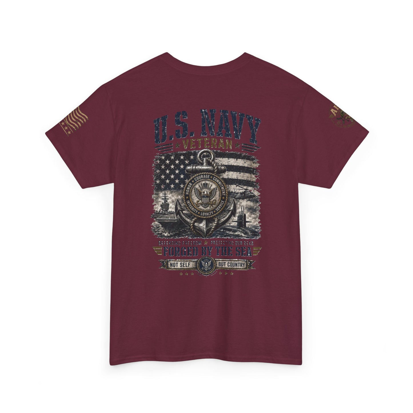 U.S. Navy Veteran T-Shirt — Forged by the Sea Patriotic Tee