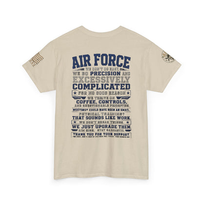 Air Force Crewneck T‑Shirt — "Air Force: Precision & Coffee" Military Graphic Tee