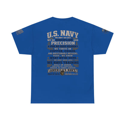 U.S. Navy Graphic Tee — Military Pride Back Print Shirt