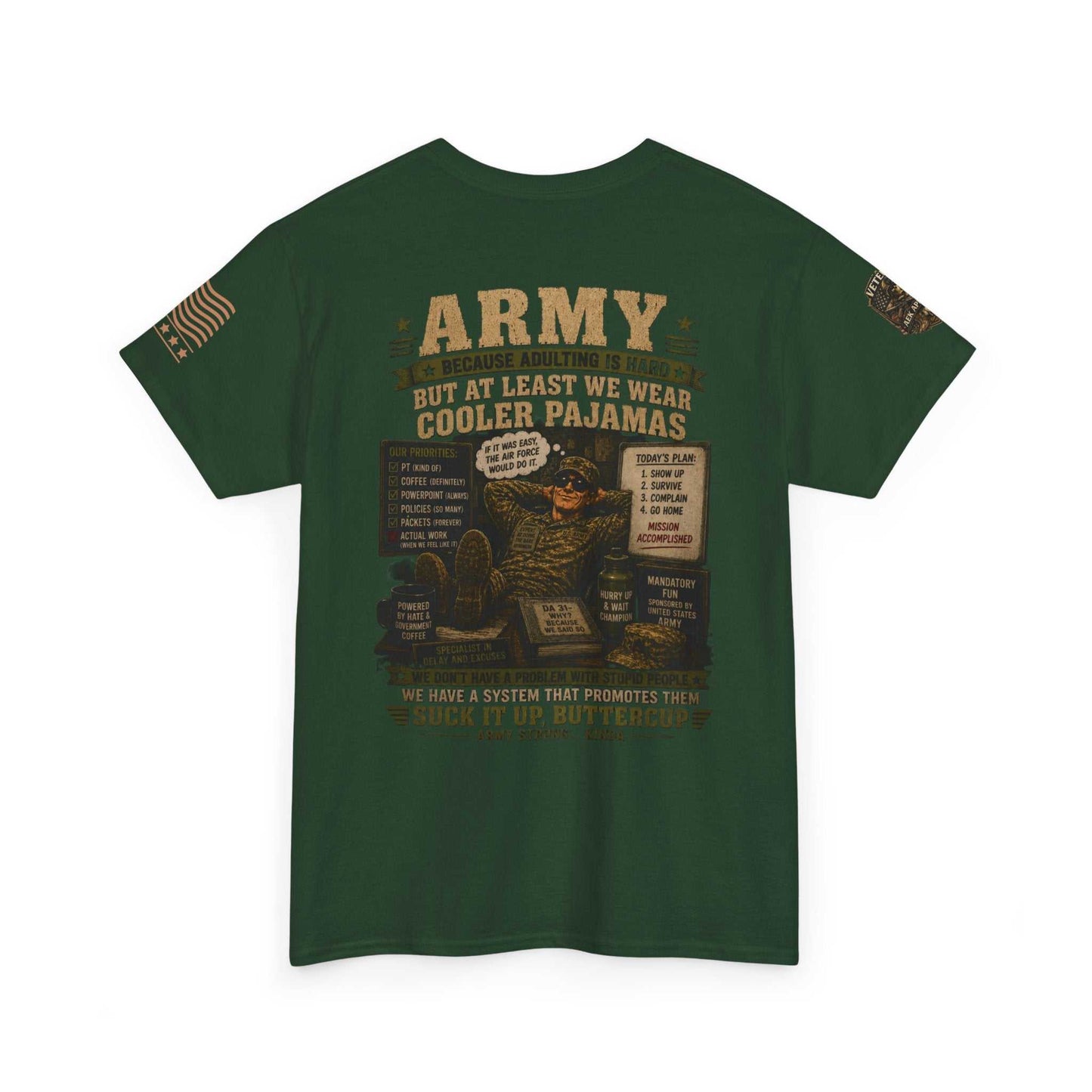 Army Vintage Graphic Tee — "Suck It Up, Buttercup" Military T-Shirt
