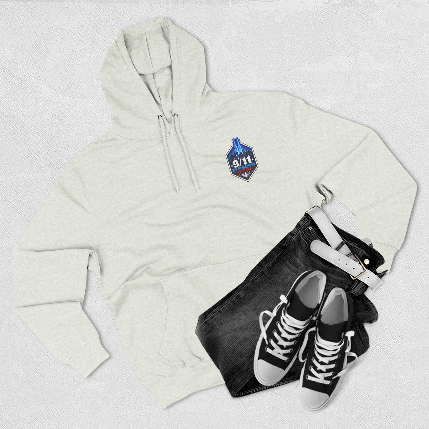 9/11 Remembrance Hoodie – We Remember 25 Years Tribute Fleece Hoodie