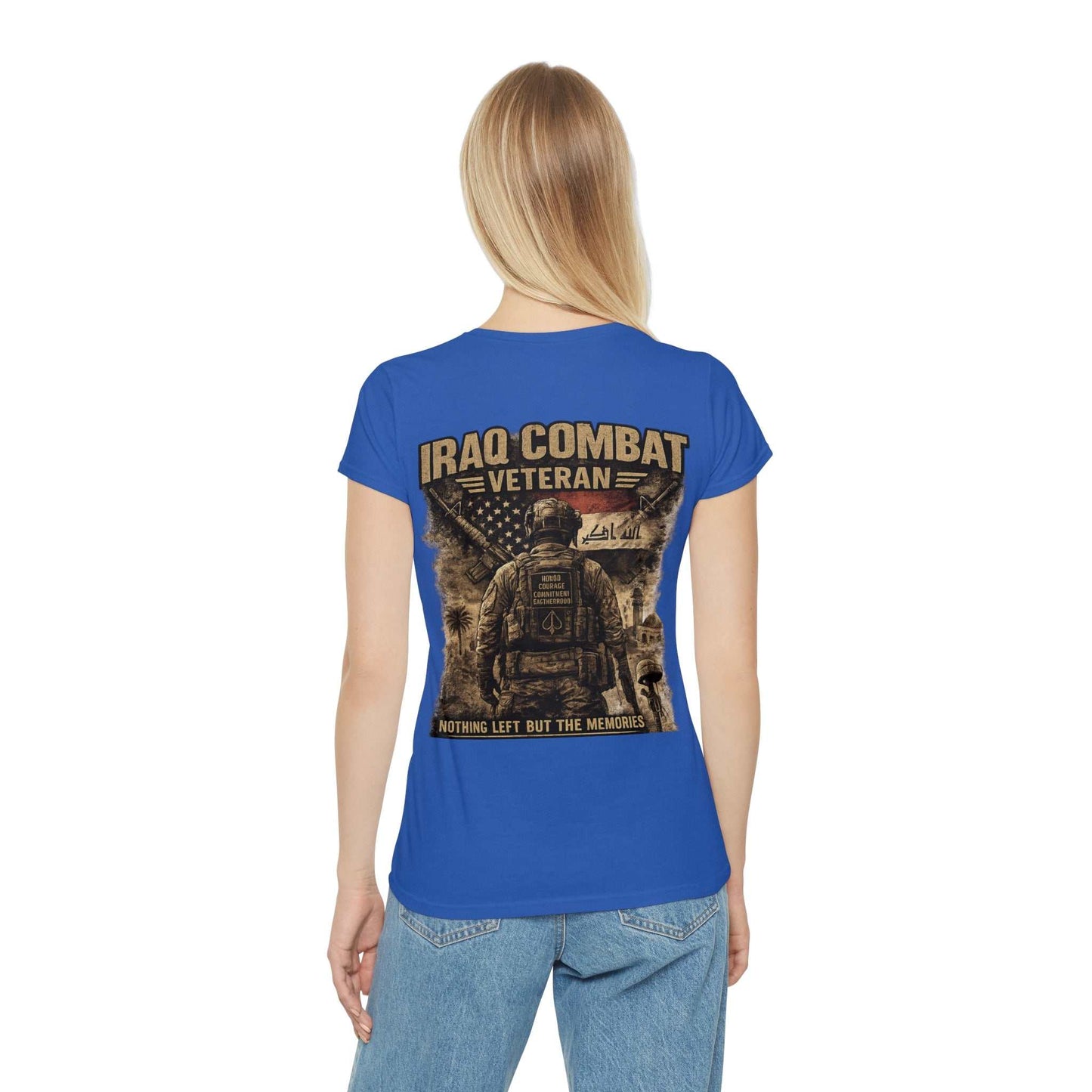 Iraq Combat Veteran Women's T-Shirt - 'Nothing Left But The Memories' Military Tribute