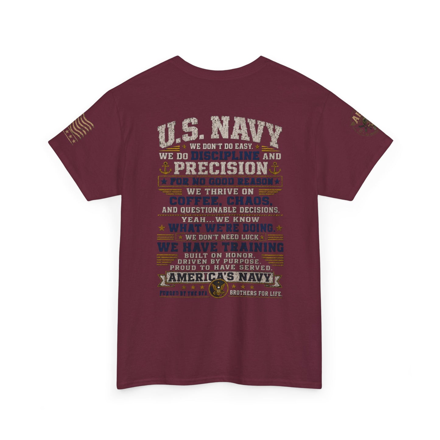 U.S. Navy Graphic Tee — Military Pride Back Print Shirt