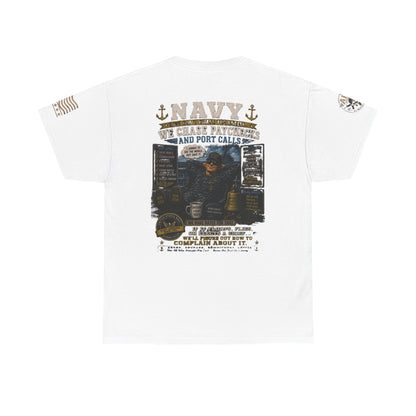 Navy Veteran Graphic Tee – 'Navy: Sea, Ports & Pride' Cotton T-Shirt