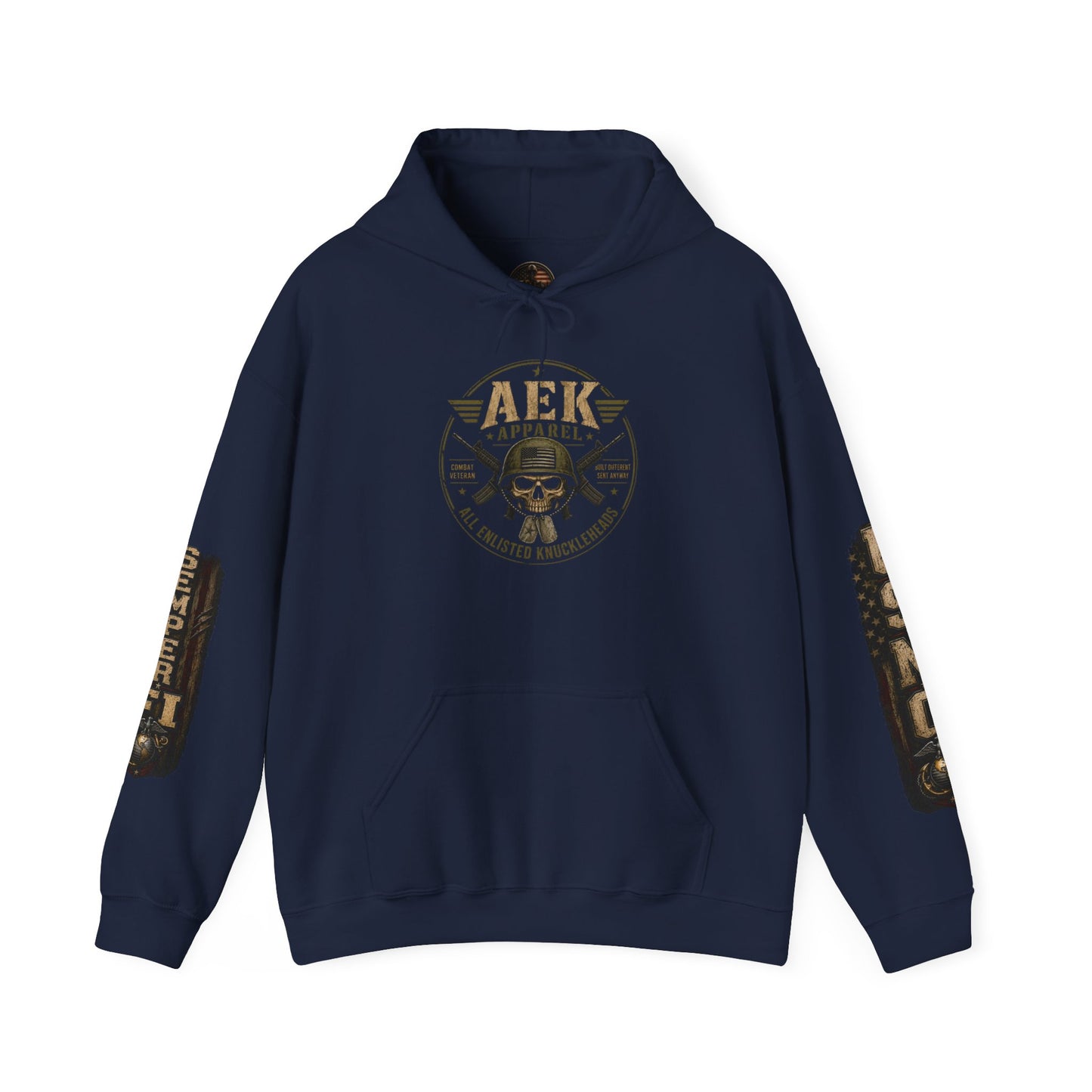 USMC Hoodie - Pride Is Forever Marine Corps Sweatshirt (AEK Skull Design)