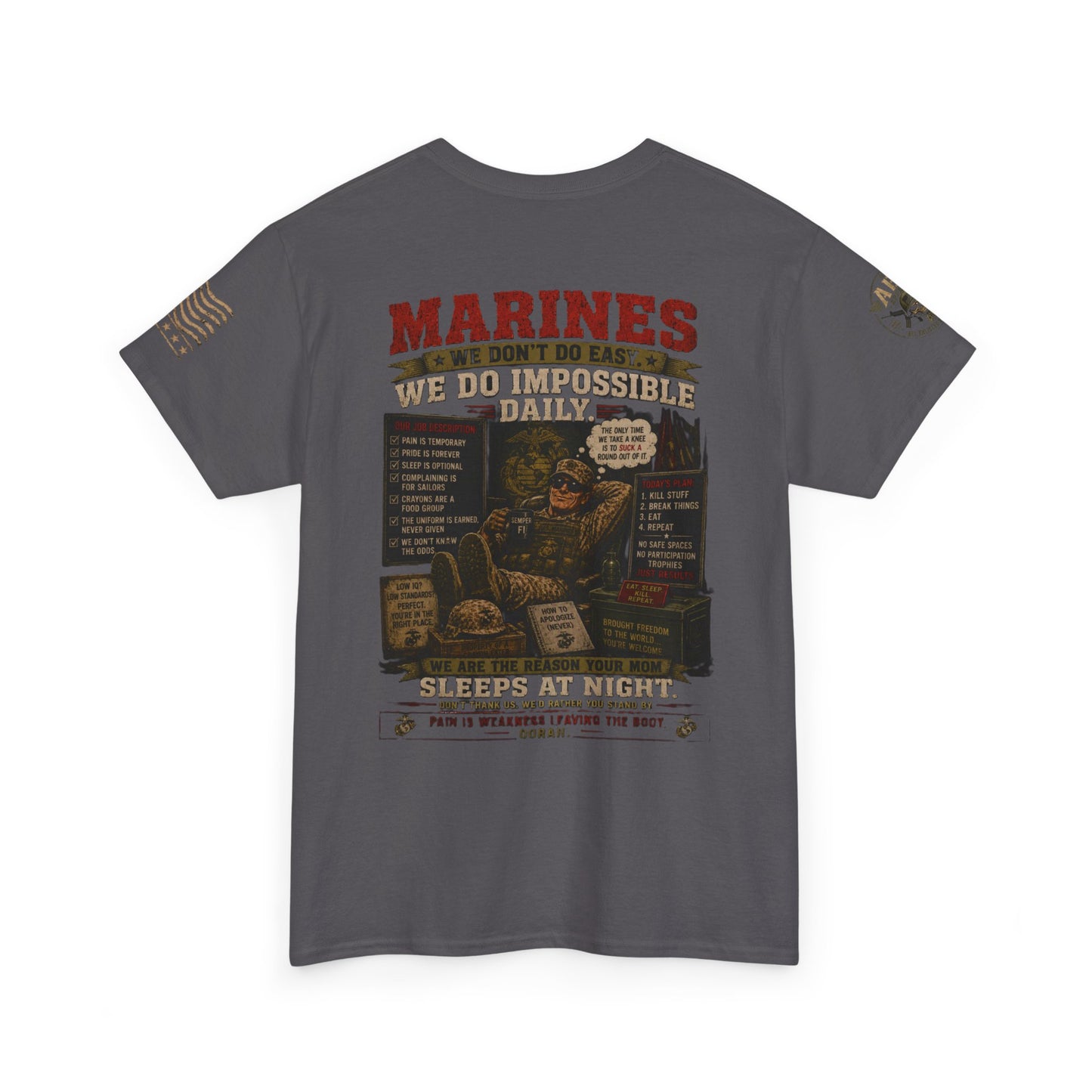 Marines Vintage Graphic Tee – 'Marines We Do Impossible' Military Shirt