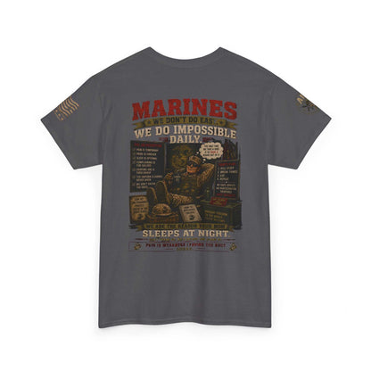 Marines Vintage Graphic Tee – 'Marines We Do Impossible' Military Shirt