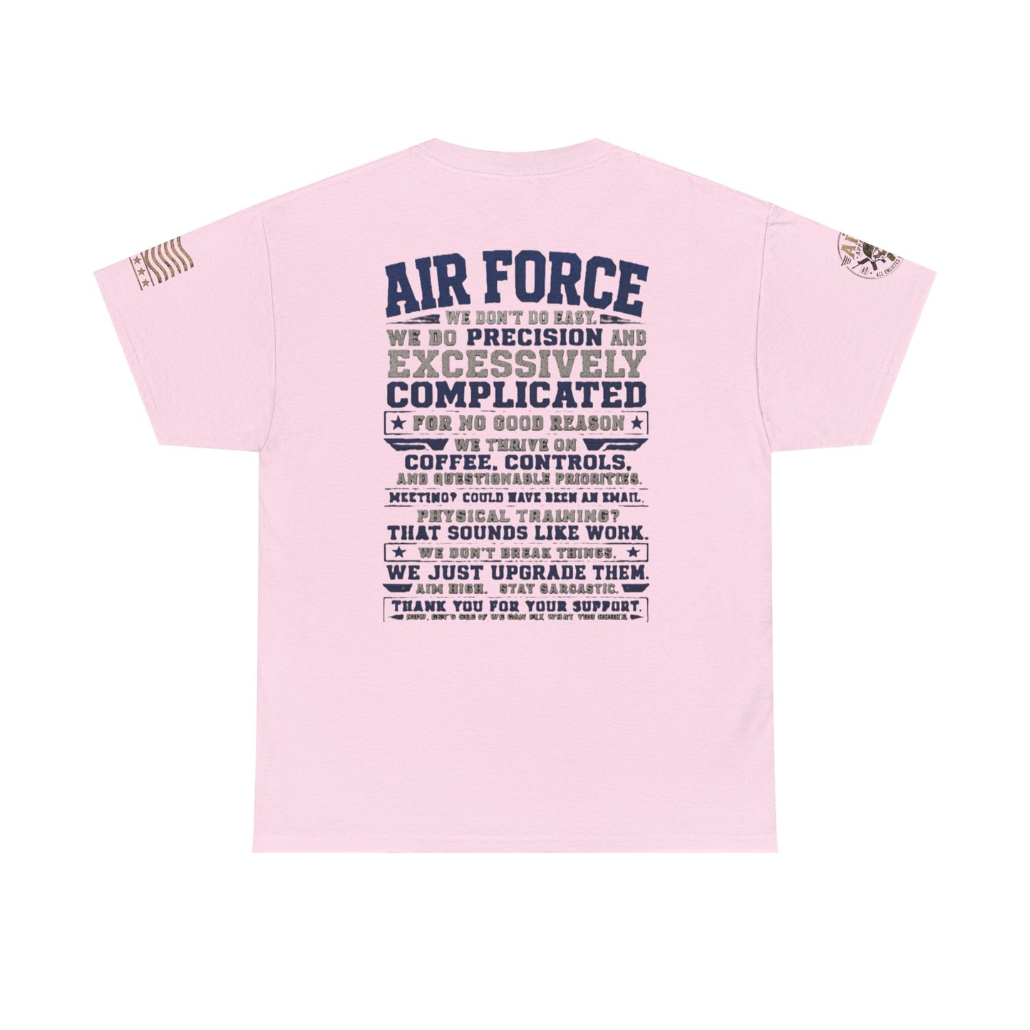 Air Force Crewneck T‑Shirt — "Air Force: Precision & Coffee" Military Graphic Tee
