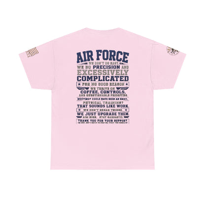 Air Force Crewneck T‑Shirt — "Air Force: Precision & Coffee" Military Graphic Tee