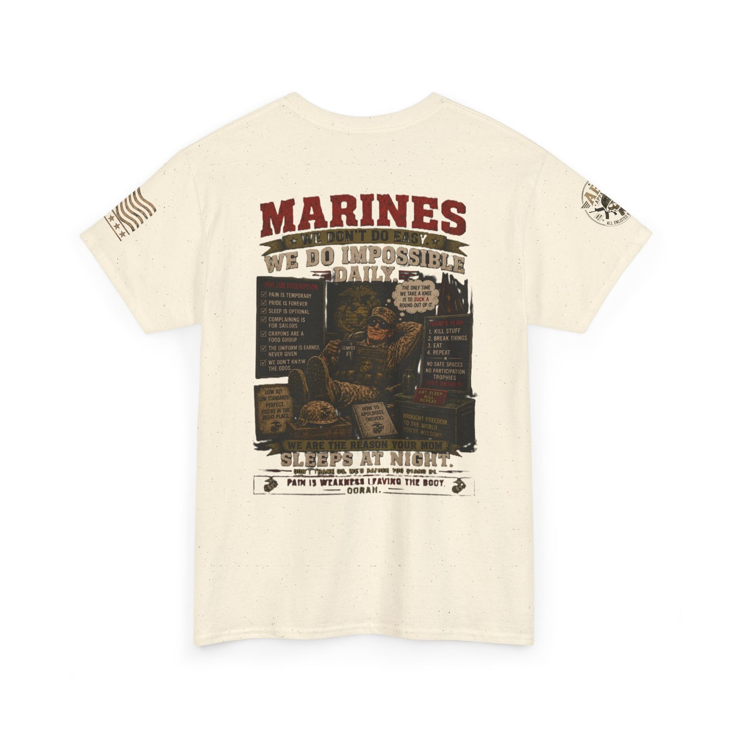 Marines Vintage Graphic Tee – 'Marines We Do Impossible' Military Shirt