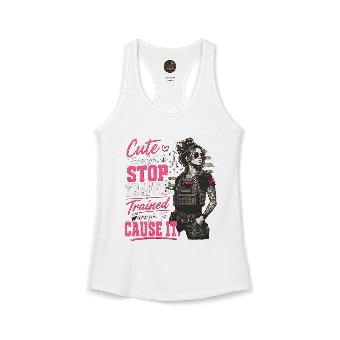Women's Racerback Tank - "Cute Enough to Stop Traffic"