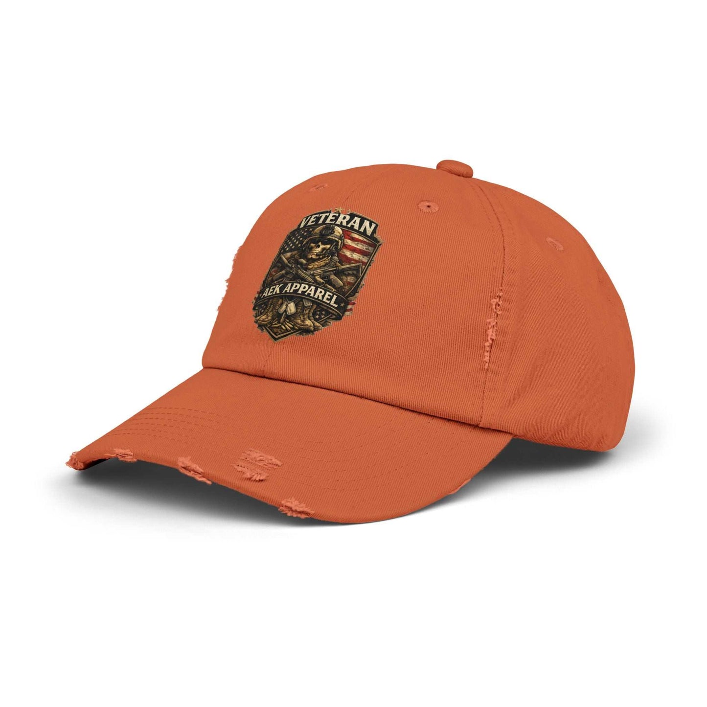 Veteran Distressed Cap - AEK Apparel Patriotic Military Hat
