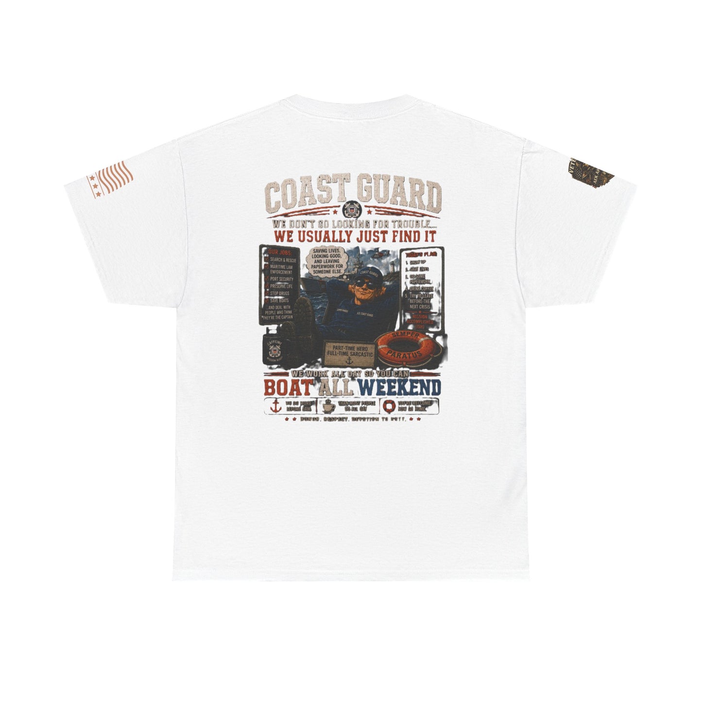 Coast Guard Boat All Weekend T-Shirt — Retro Nautical Rescue Tee