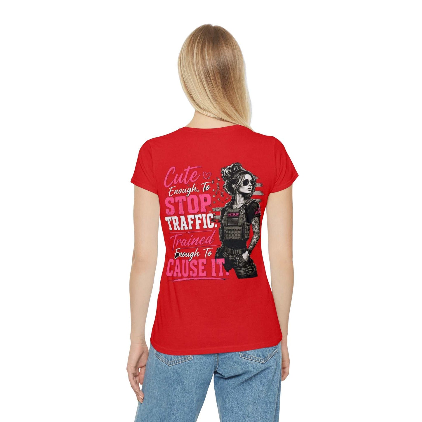 Cute Stop Traffic Trained Women's T-Shirt — Graphic Female Officer Tee