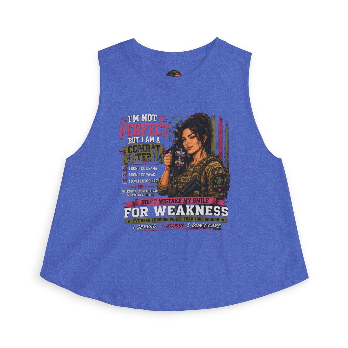 Women's Crop Top - Strong & Imperfect Graphic Tank: 'Perfect' Motivational Fitness Tee