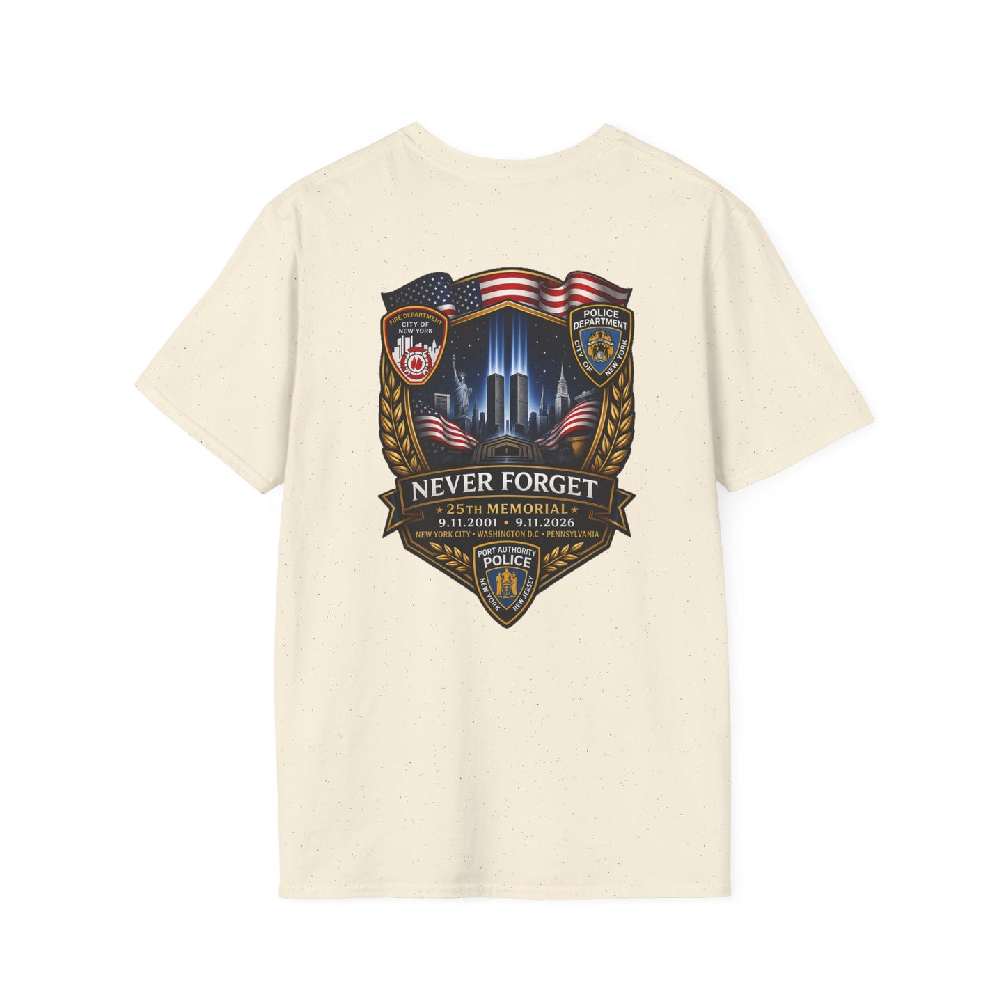 Patriots Day T‑Shirt — American Flag Small Chest Logo