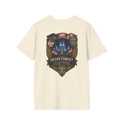 Patriots Day T‑Shirt — American Flag Small Chest Logo
