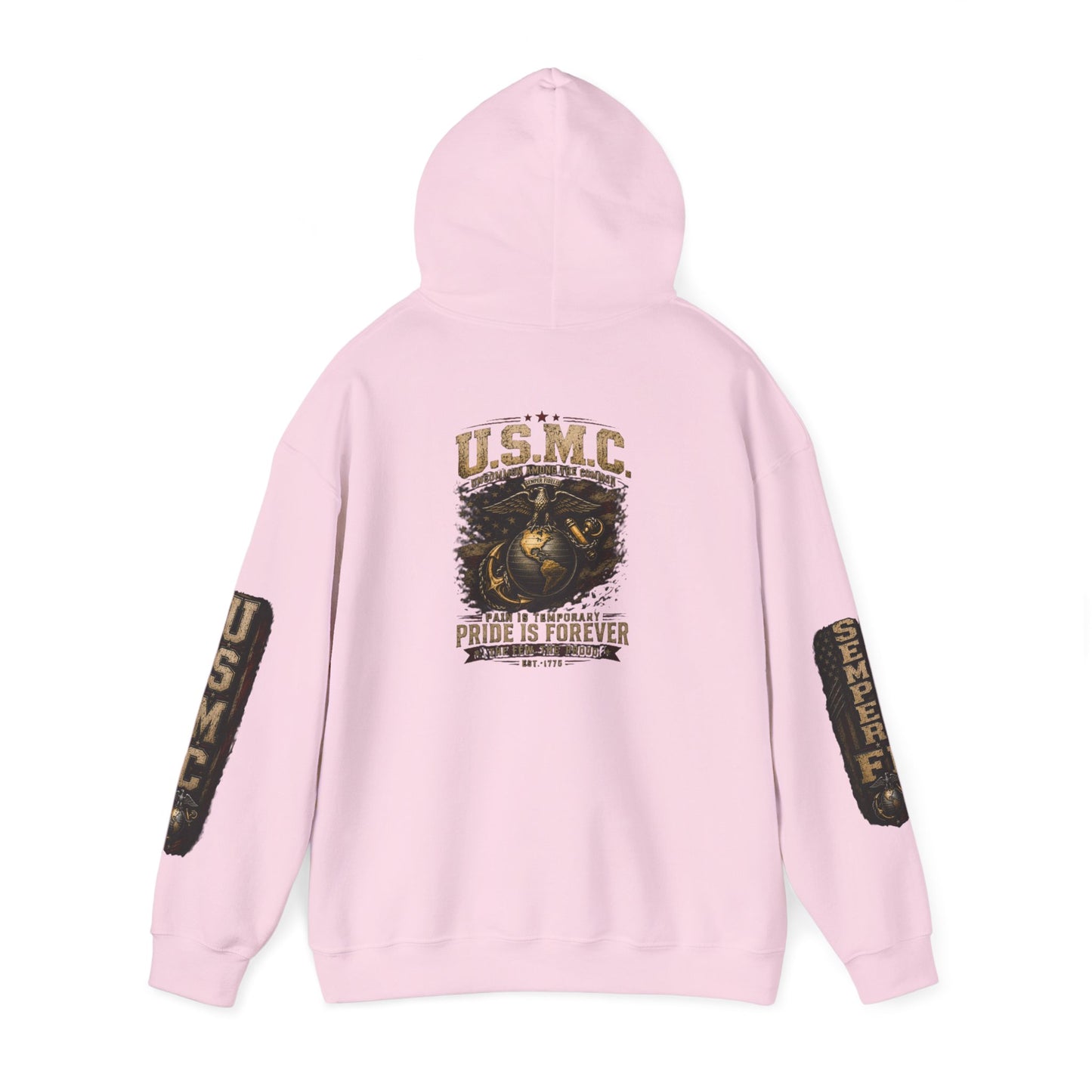 USMC Hoodie - Pride Is Forever Marine Corps Sweatshirt (AEK Skull Design)