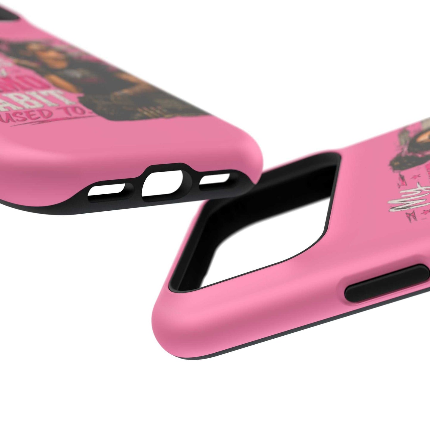 Impact-Resistant Phone Case — "My Makeup Costs Less Than My Ammo Habit Used To" Pink Tactical Design