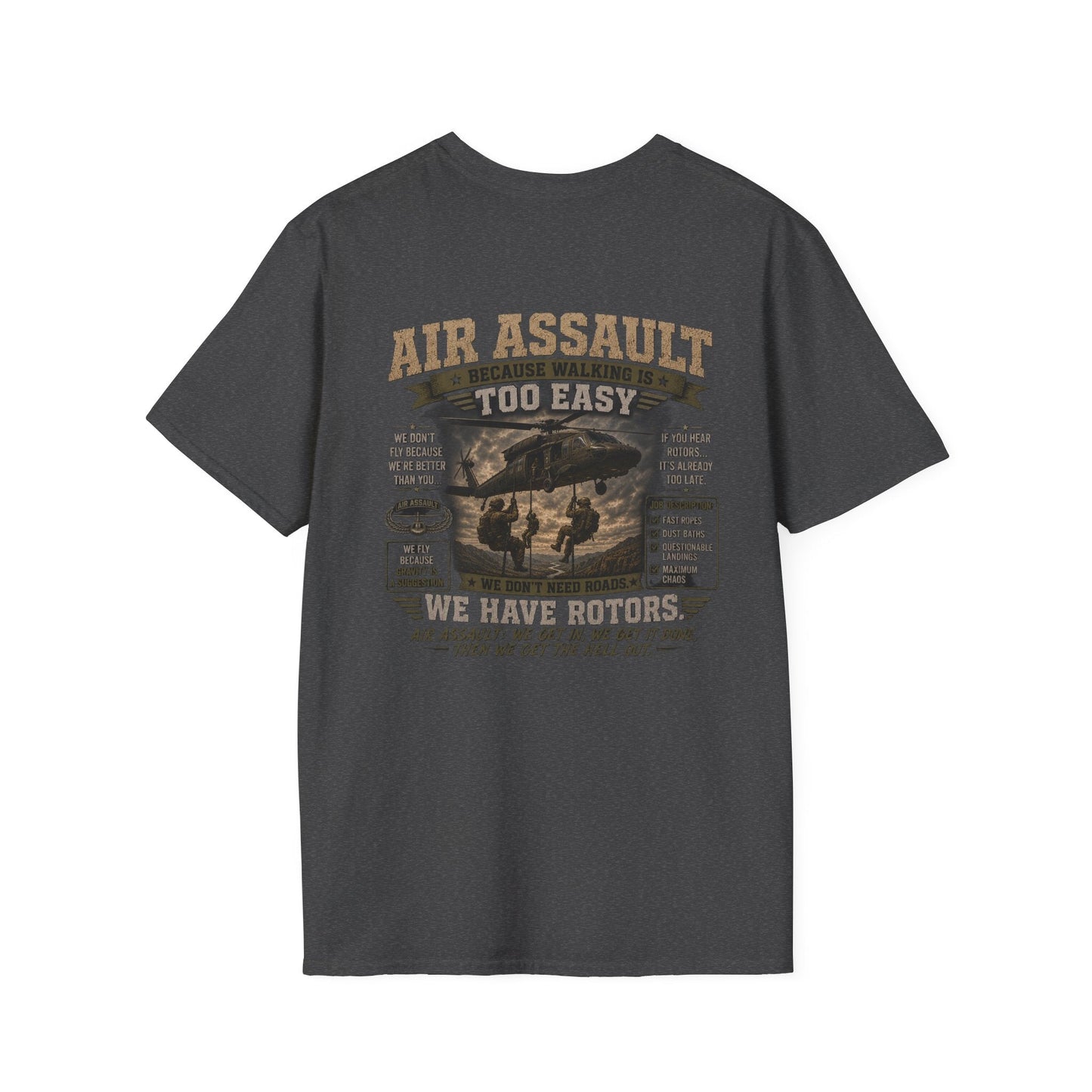 AEK Veteran Badge T-Shirt lightweight cotton tee with subtle distressed chest crest and ribbed collar