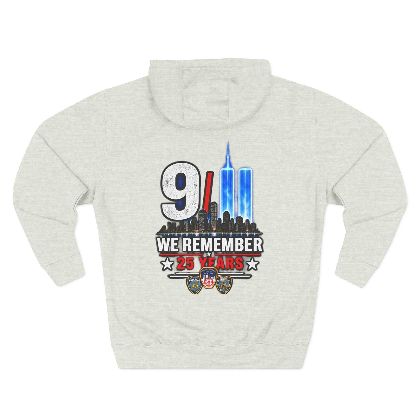 9/11 Remembrance Hoodie – We Remember 25 Years Tribute Fleece Hoodie