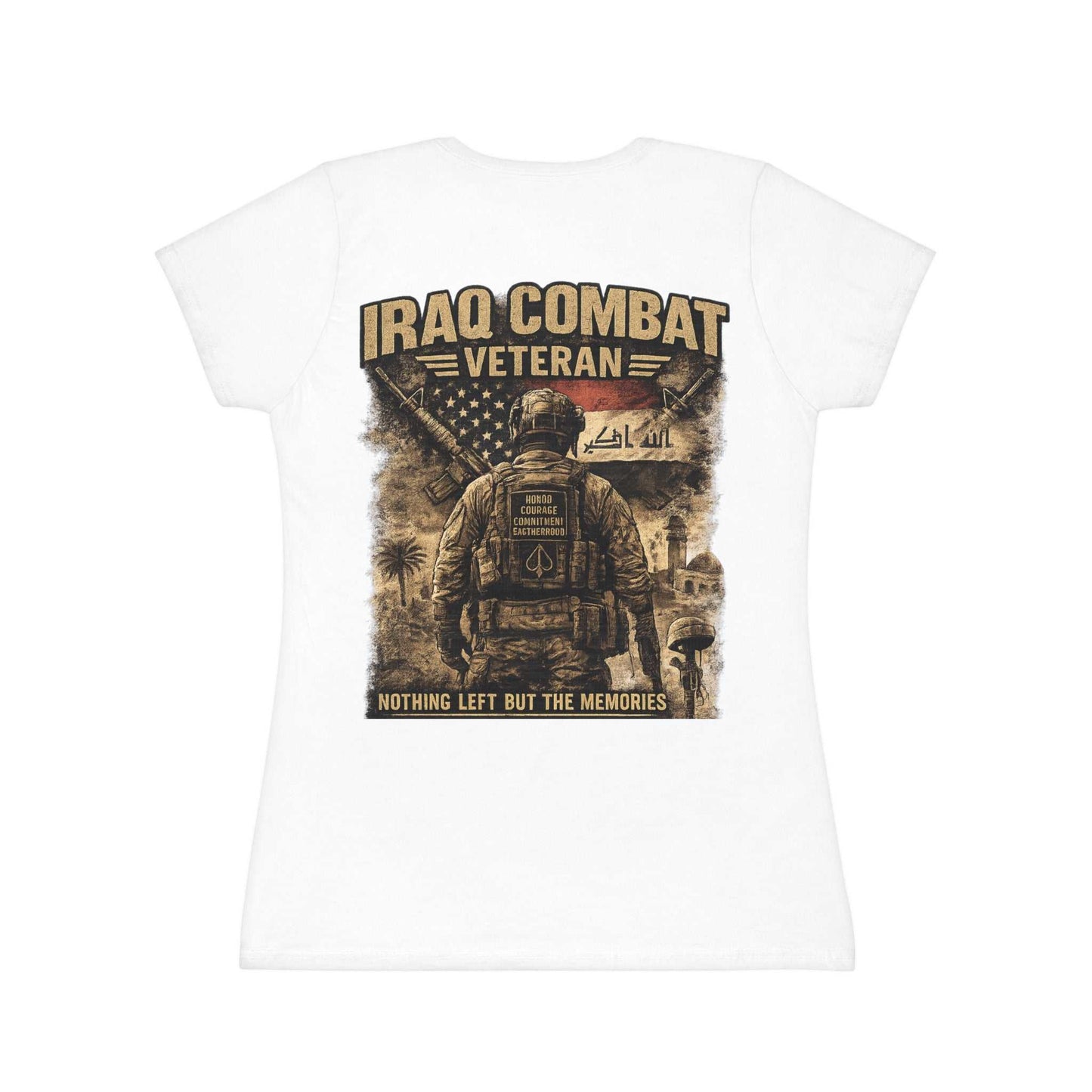 Iraq Combat Veteran Women's T-Shirt - 'Nothing Left But The Memories' Military Tribute