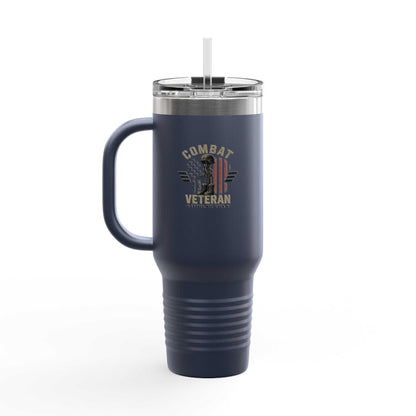 40oz Insulated Travel Mug – "I Do Stupid Things So Civilians Can Sleep Better" Veteran Tumbler