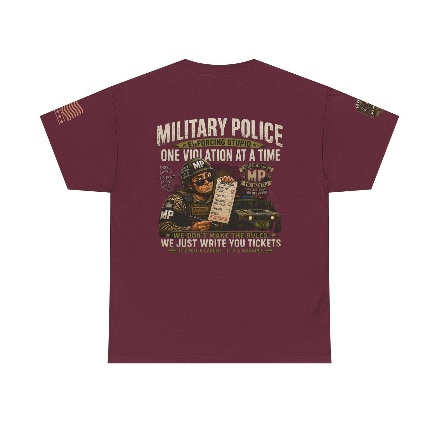 Military Police T-Shirt - "One Violation At A Time" Vintage MP Graphic Tee