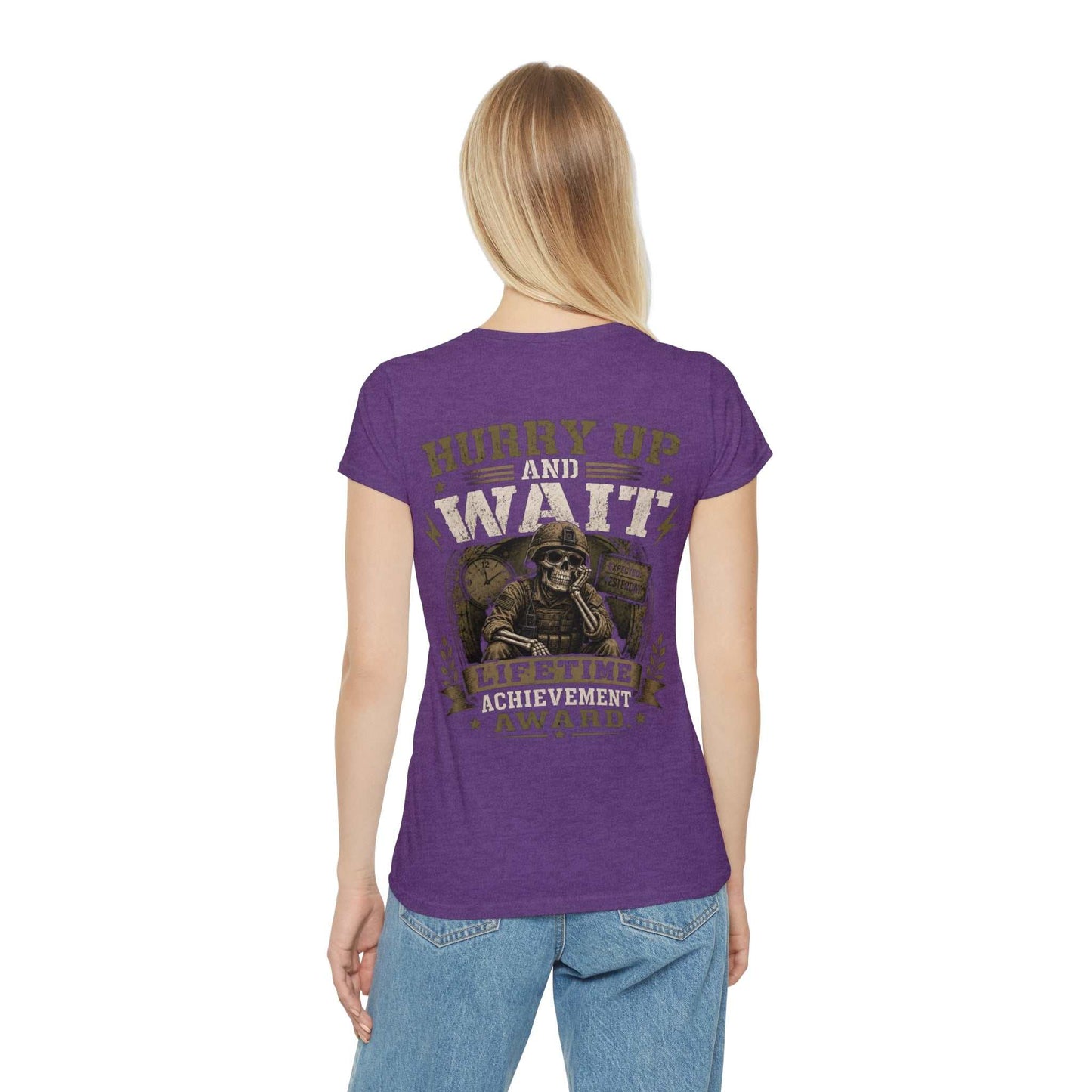 Hurry Up and Wait Skull T-Shirt — Military Veteran Humor Tee