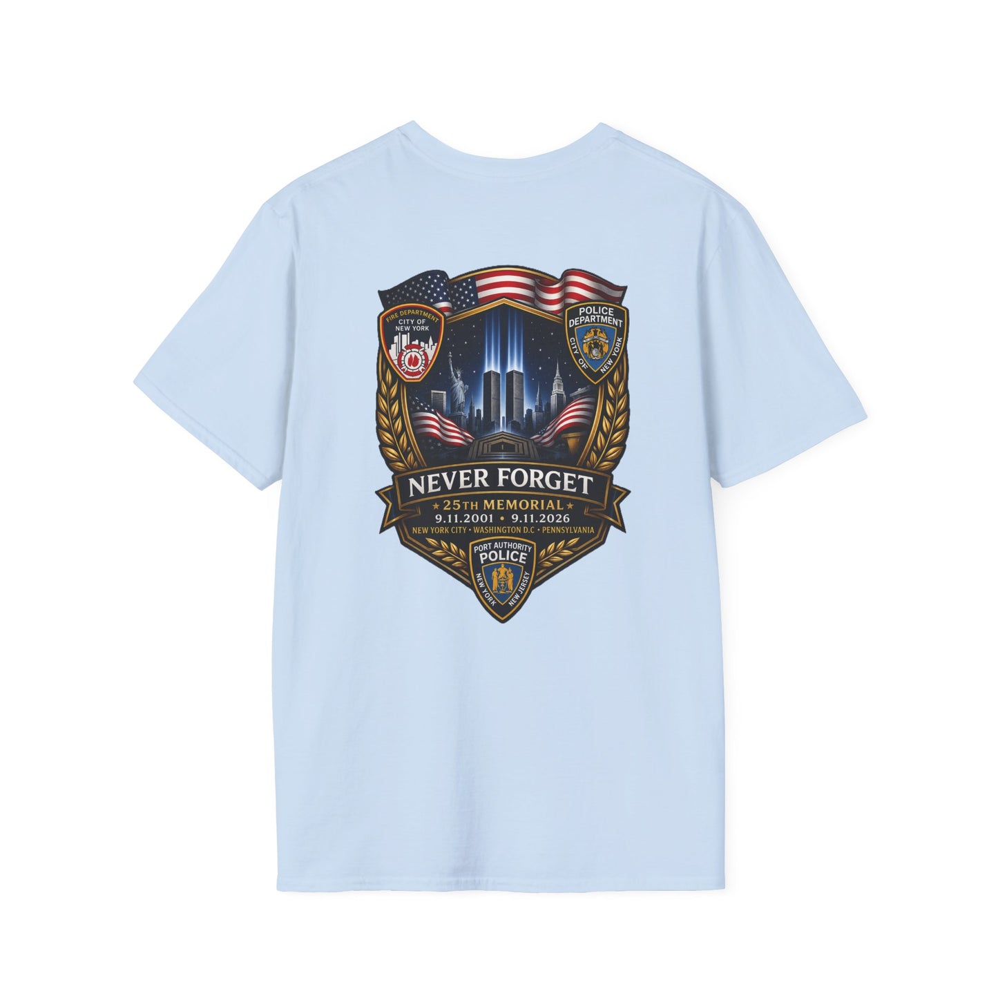 Patriots Day T‑Shirt — American Flag Small Chest Logo