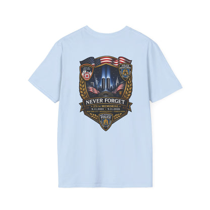 Patriots Day T‑Shirt — American Flag Small Chest Logo