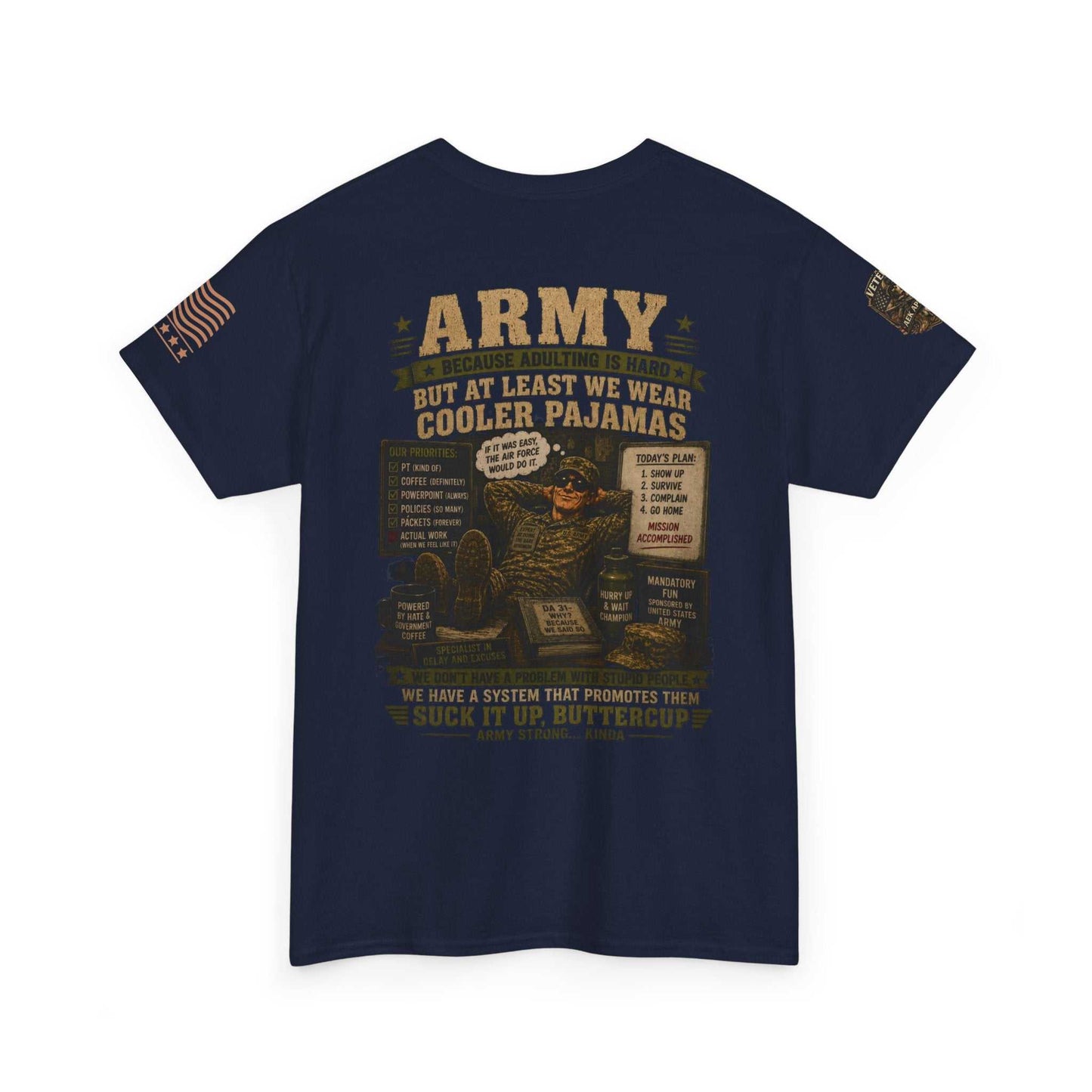Army Vintage Graphic Tee — "Suck It Up, Buttercup" Military T-Shirt