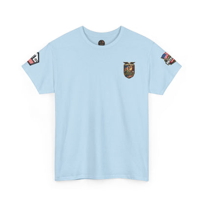 NYARNG Patriots Day Memorial Tee – "Never Forget" 25th Anniversary American Flag Shirt