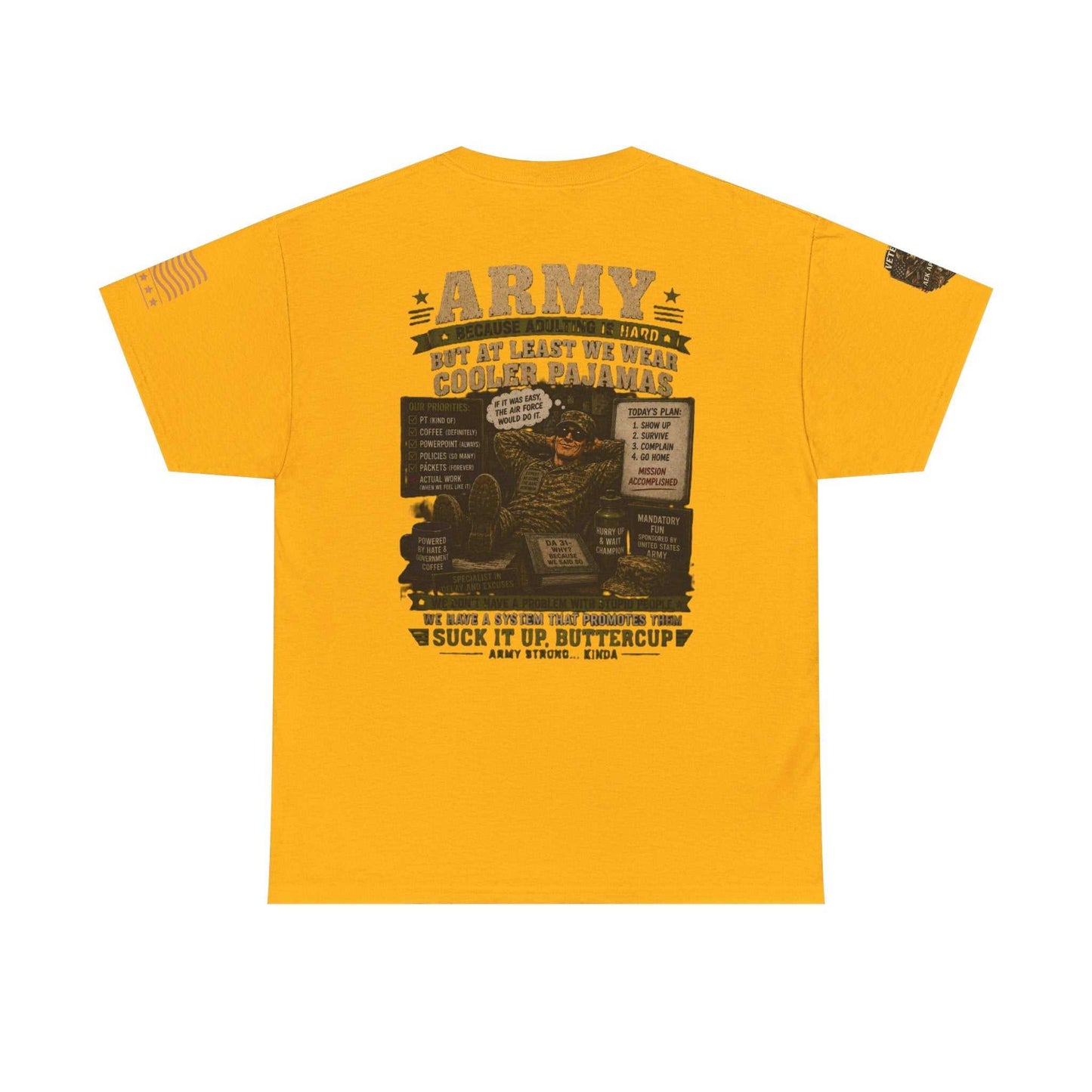 Army Vintage Graphic Tee — "Suck It Up, Buttercup" Military T-Shirt