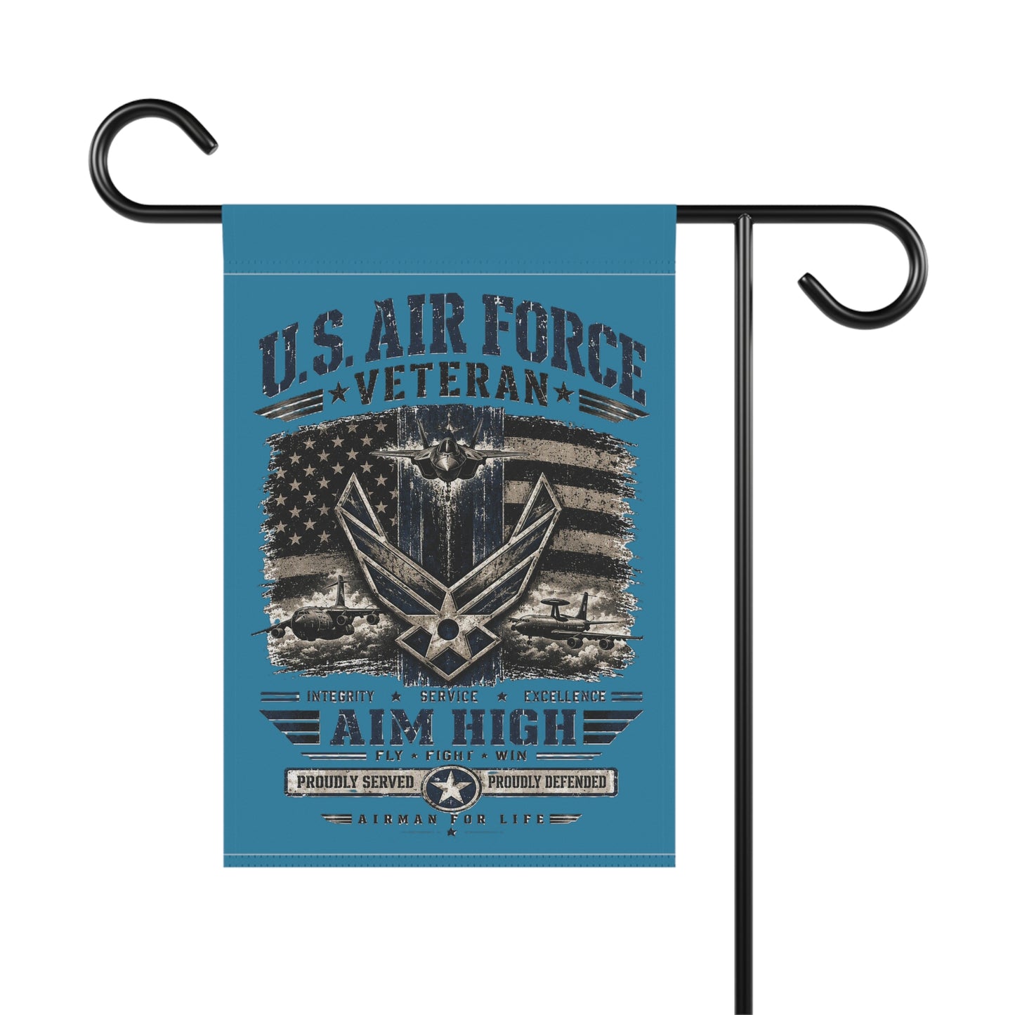 Air Force Veteran Garden Flag — Aim High Memorial Banner