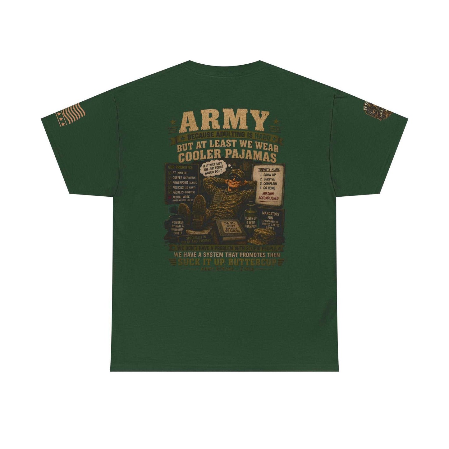 Army Vintage Graphic Tee — "Suck It Up, Buttercup" Military T-Shirt