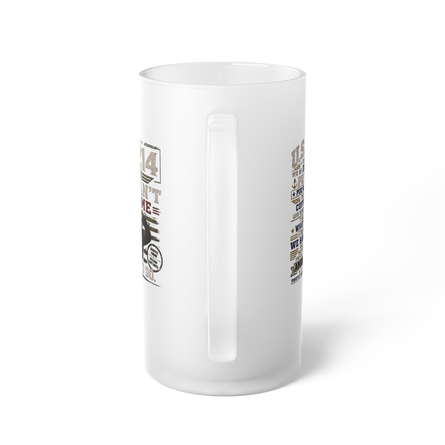 U.S. Navy Veteran Frosted Glass Beer Mug — Military Pride Beer Stein