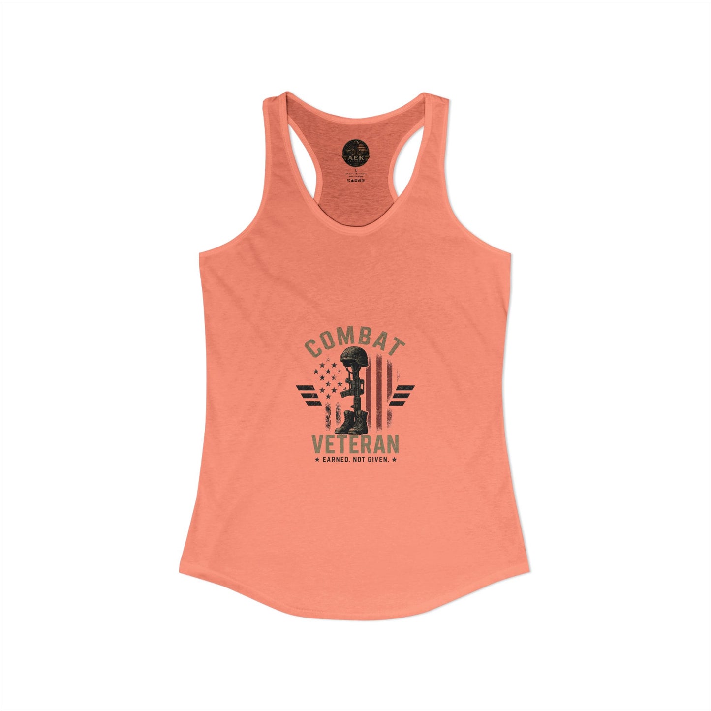 Women's Ideal Racerback Tank - 'I Am Not Perfect, I Am A Combat Veteran'