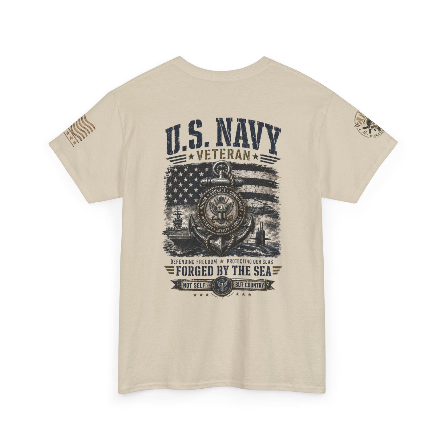 U.S. Navy Veteran T-Shirt — Forged by the Sea Patriotic Tee