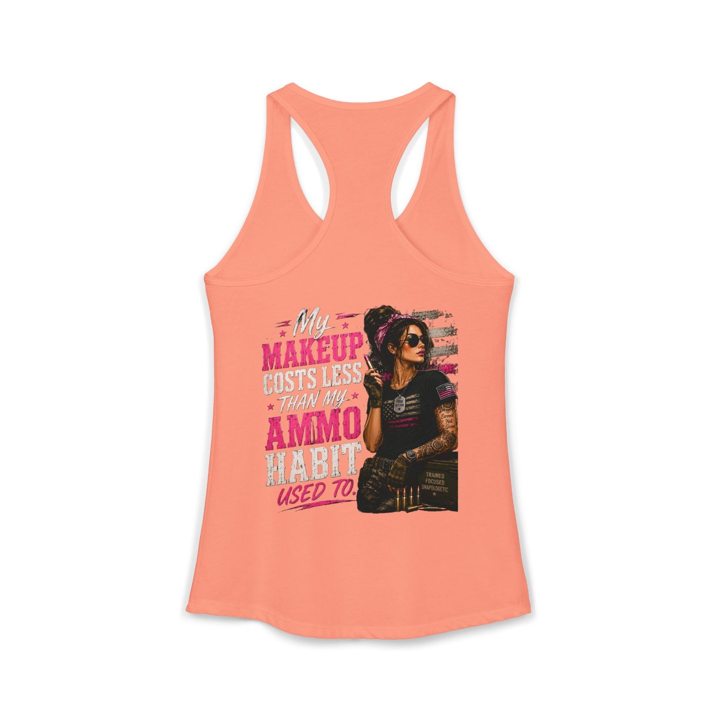Women's Ideal Racerback Tank - 'My Makeup Cost Less than My Ammo'