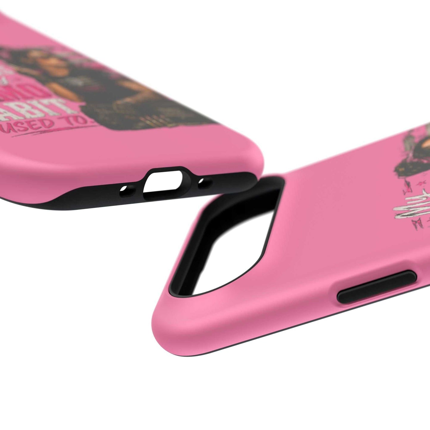 Impact-Resistant Phone Case — "My Makeup Costs Less Than My Ammo Habit Used To" Pink Tactical Design