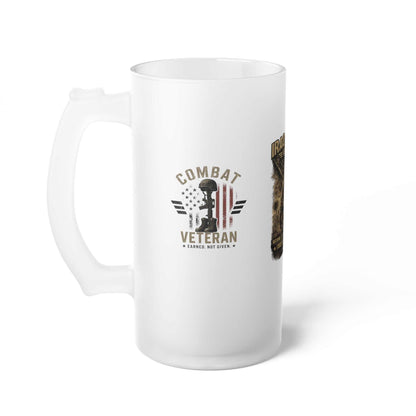Iraq Combat Veteran Frosted Glass Beer Mug – Military Tribute Beer Stein