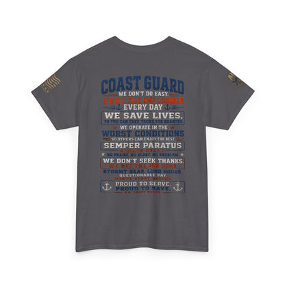 Coast Guard Tribute T‑Shirt — "We Do The Impossible" Veteran Rescue Tee