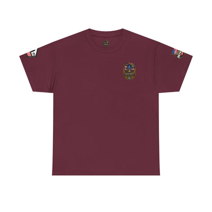 NYPD, FDNY, PAPD-NYNJ Patriots Day Memorial Tee – "Never Forget" 25th Anniversary American Flag Shirt